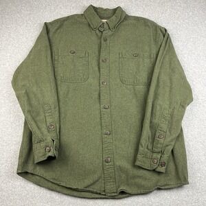 Duluth Trading Shirt Mens Large Workshirt Chamois Flannel Button Up Pockets